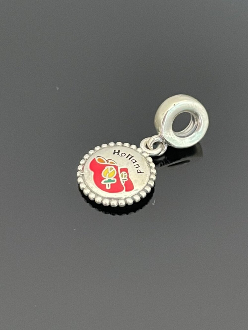 Original Pandora Holland Enamel Dangle Charm Pendant Travel S925 Sterling Silver - Picture 7 of 8